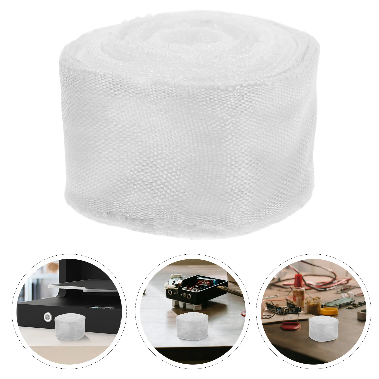 

1 Roll Fiberglass Tape High Density Alkali-Free Cloth Heat Resistant Non-Adhesive Insulation Wrap Repair Reinforced Fiberglass