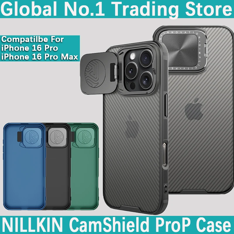 

NILLKIN For iPhone 16 Pro Max/16 Pro TPU+PC CamShield Prop Case Lens cover bracket anti drop airbag phone case protective cover