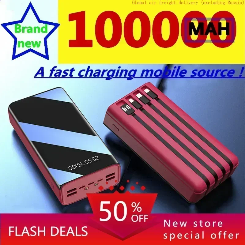 3A 100000mAh USB fast charging power supply LED display portable mobile phone tablet external battery charging source battery