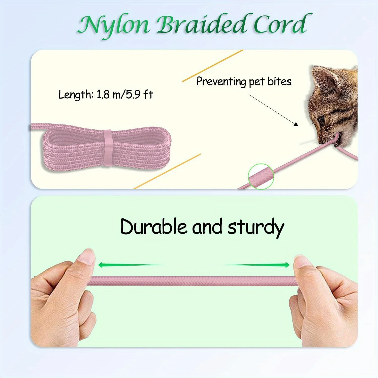 OKCSC Razer Kompatybilny z Razerem kabel do ładowania myszy z mikro USB w oplocie Nylonowy płaski przewód ze złączem męskim na żeńskie Przewód do ładowania myszy do gier