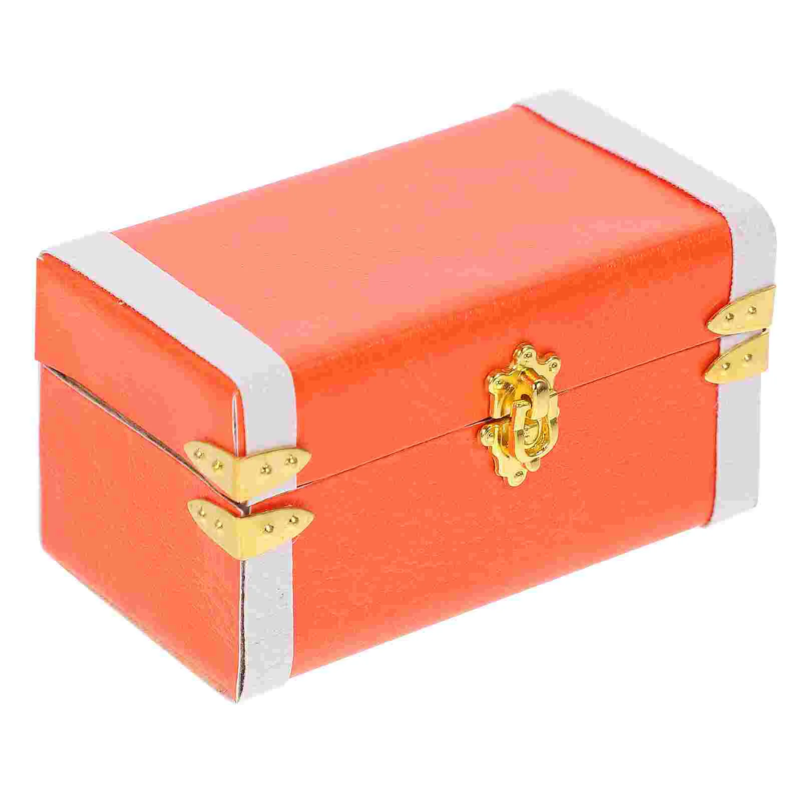 Miniature Model Retro Suitcase Dollhouse Storage Box Vintage Travel Case Decorative Toy Accessories Luggage Mini Model