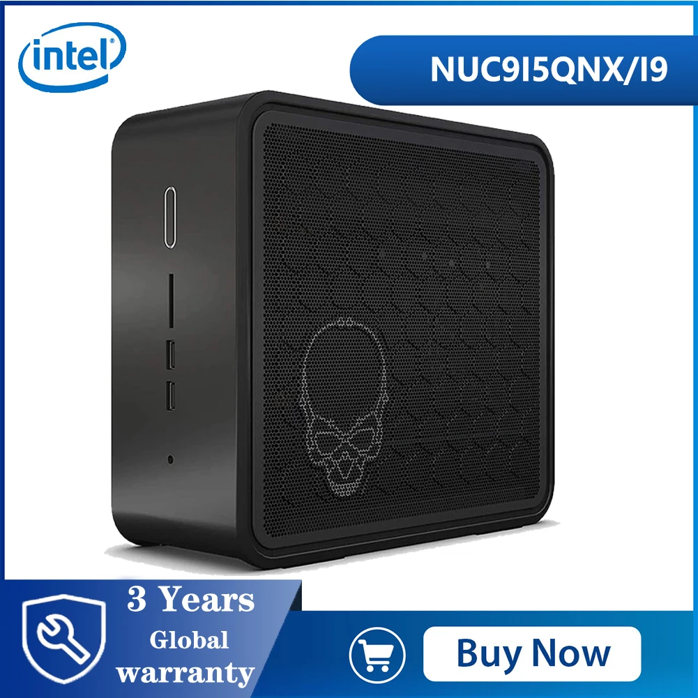 Intel NUC9i5QNX Ghost Skull Canyon Extreme Gaming Box, Elite Core, i5-9300H, Mini PC, Windows 10, 4K, ordenador de escritorio para juegos de oficina