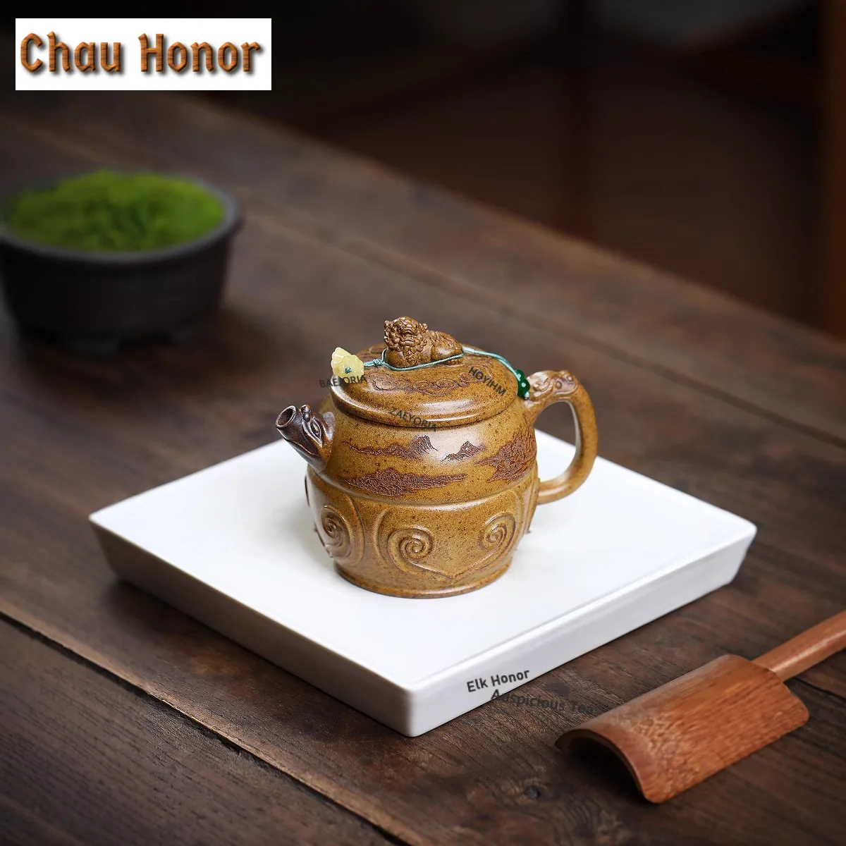 

280ml High-end Yixing Purple Clay Teapots Handmade Lion Ball Pot Raw Ore Wood-fired Mud Kettle Chinese Zisha Tea Set Decoration