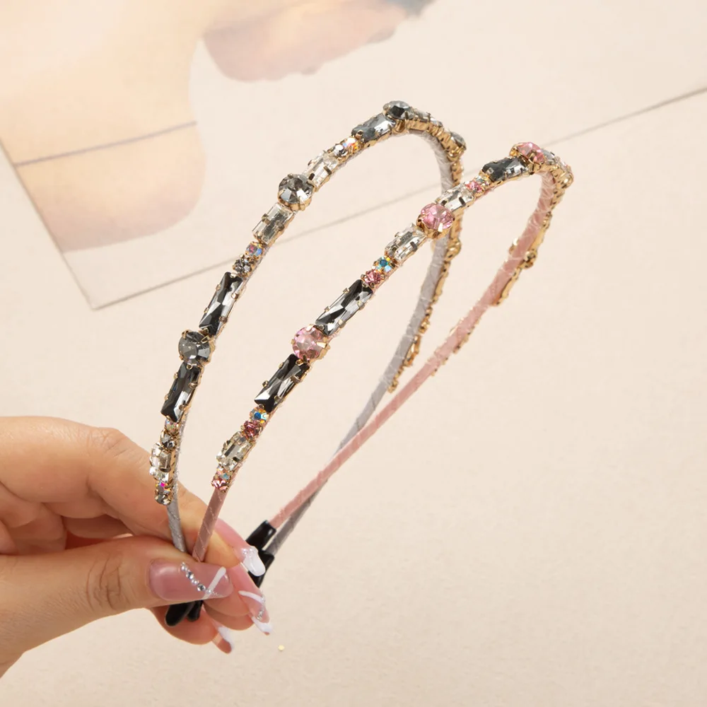 

Hot-selling simple hair accessories women's retro baroque diamond headband temperament lady high quality fine edge hair accessor