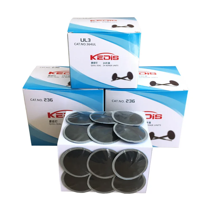 Kit de reparación de llanta de coche, película de uñas de seta, parche frío, máquina de costura de goma, enchufe Integral, 4mm, 5 unidades por lote