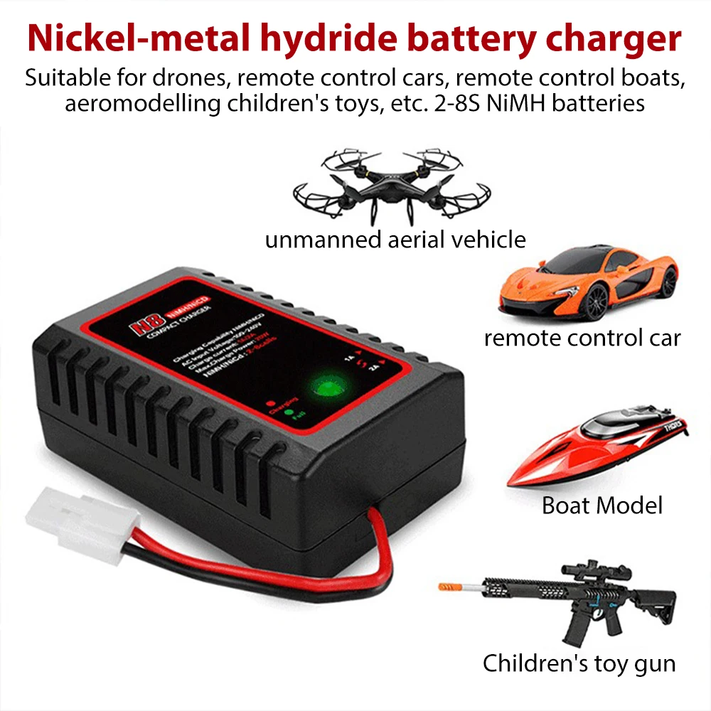 NiMH Battery Charger For 2.4V to 9.6V Battery Charger NiCd Battery Compacte Oplader Rc Oplader Voor 2S-8S