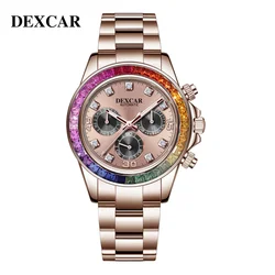 2024 DEXCAR Men's Watches Colored stone Bezel Luxury Automatic Watch Men Mechanical Wristwatch Men Waterproof Sport Chronograph