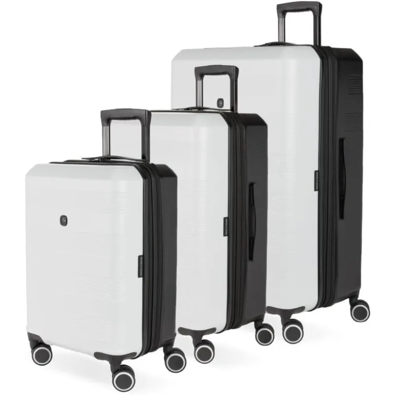 Duet Hardside Expandable Luggage with Spinner Wheels, Grey/Black, 3-Piece Set (19/24/28)