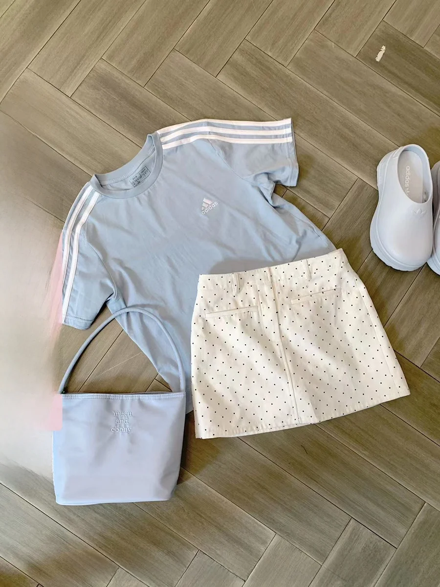 

CallmeEar Polka Dot High Waist ort Skirt Slimming A-Line Skirt Versatile Bodycon Skirt Cotton Blend Casual Wear