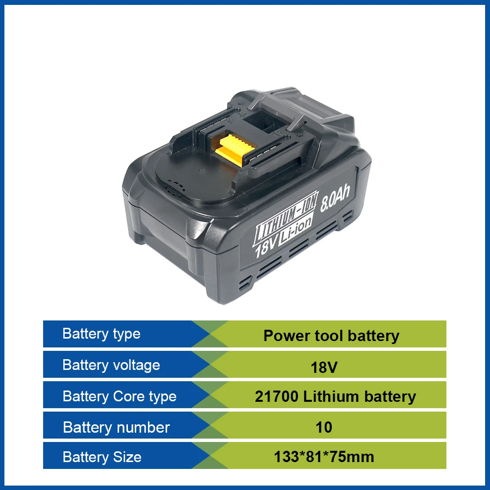 

For Makita 18V 6.0Ah 6000mAh-21700 power tool li-ion battery, For BL1890 BL1860B BL1850B BL1840B BL1830B BL1815B, High-Capacity