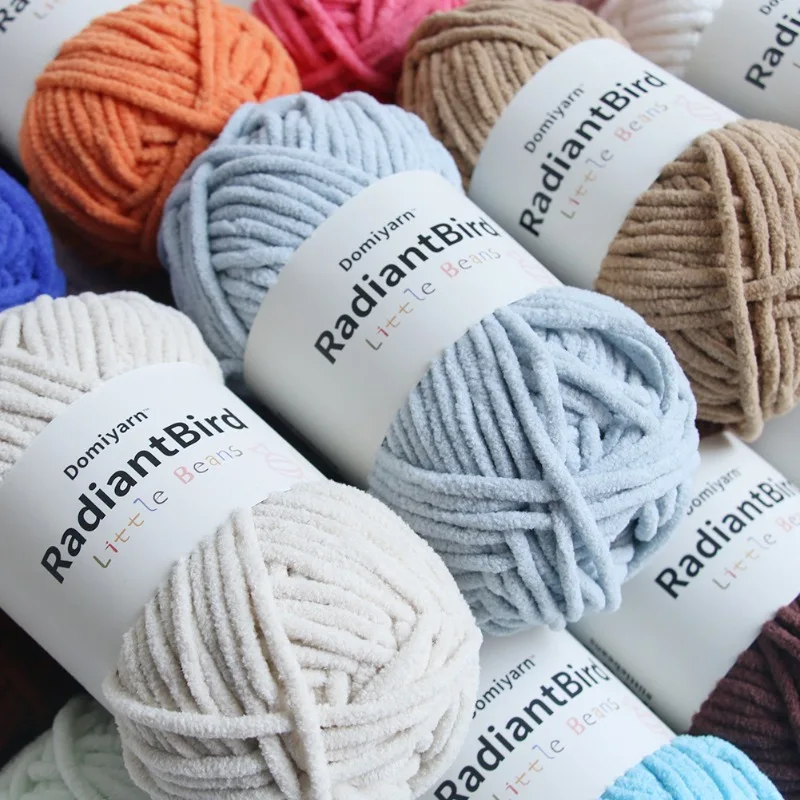 50g/Ball Yarn for Hand Knitting 3.5mm 1 Ply Soft Thickness Crochet Velvet Yarn Thread Wool DIY Scarf Hat Crochet Yarn