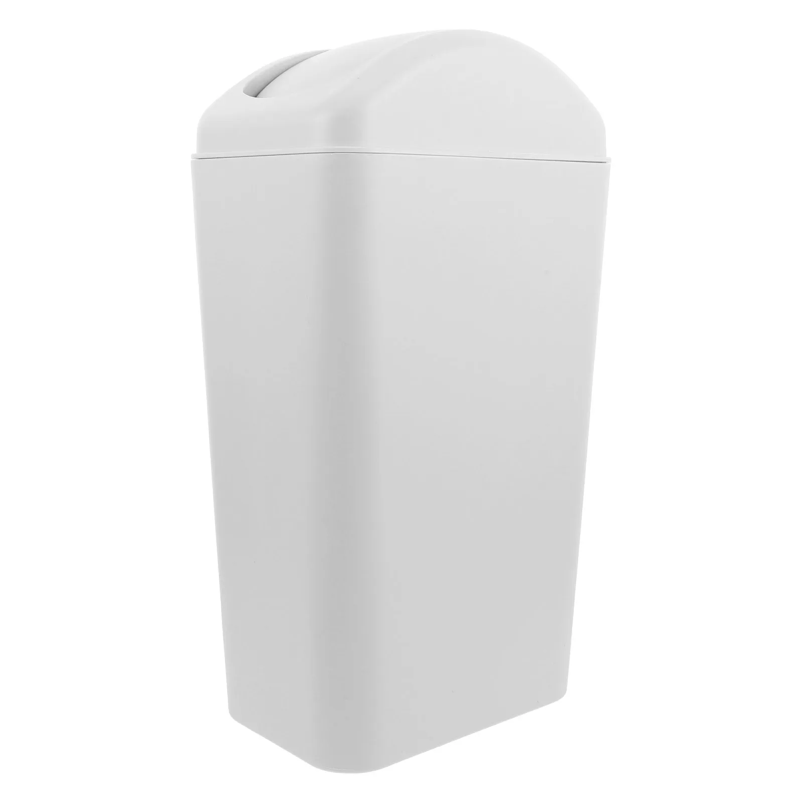 

8L Slim Plastic Trash Can Swing Lid - Space Saving Lidded Wastebasket for Bathroom Bedroom Kitchen Large Capacity Odor Control