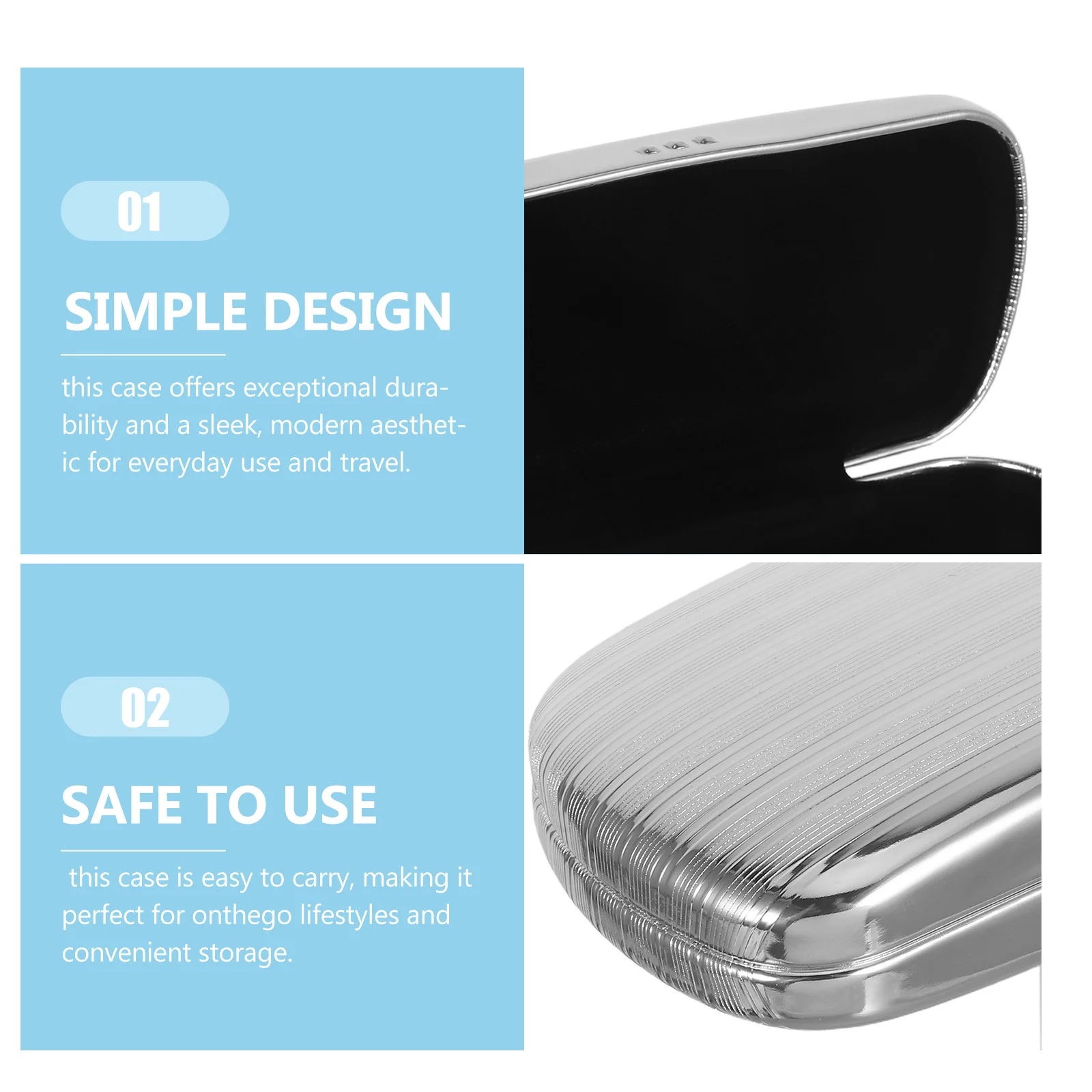 Aluminum Sunglasses Case Handcrafted Hard Shell Protection Slim Design Eyeglass Holder for Lifestyle and Travel