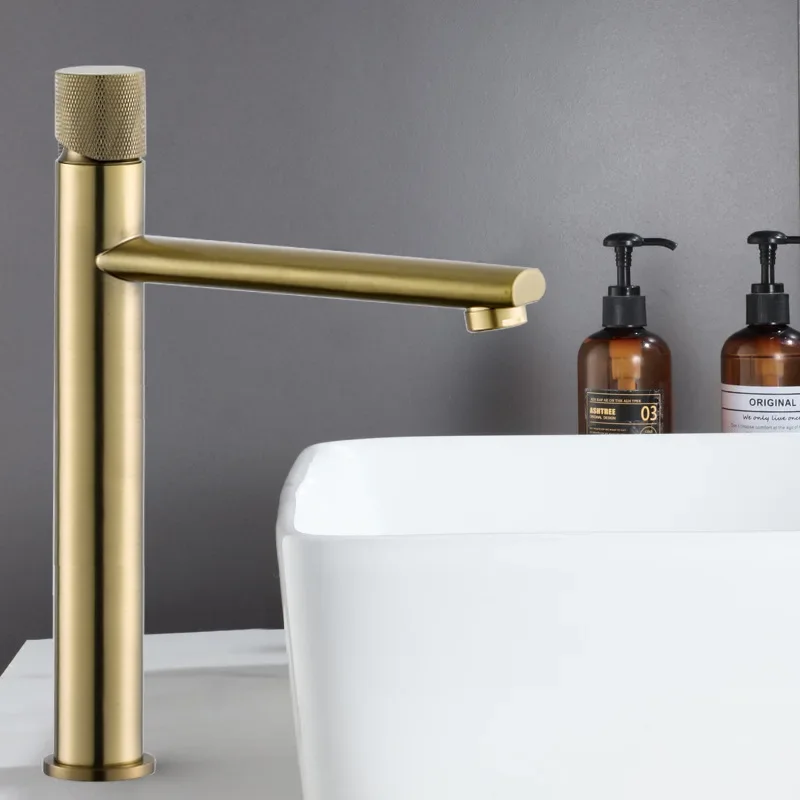 Bathroom Faucet Brushed Gold Brass Bathroom Basin Faucet Cold And Hot Water Mixer Sink Tap Deck Mounted Black/Nickel Tap