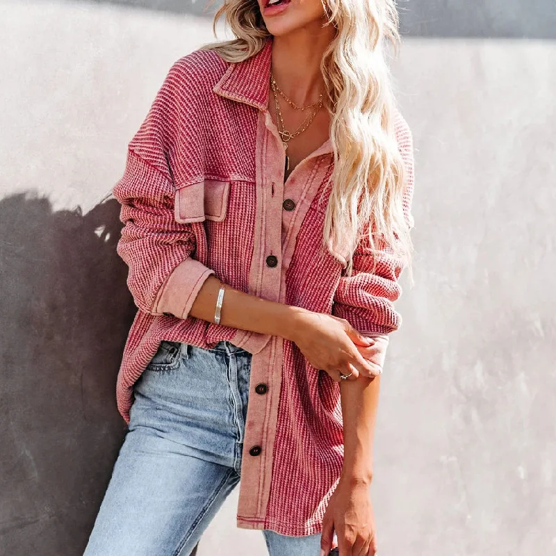 New Autumn Women Jacket Plaid Shirt Blouse Vintage Harajuku Streetwear Long Sleeve Winter Coat Button Outerwear Loose Casual