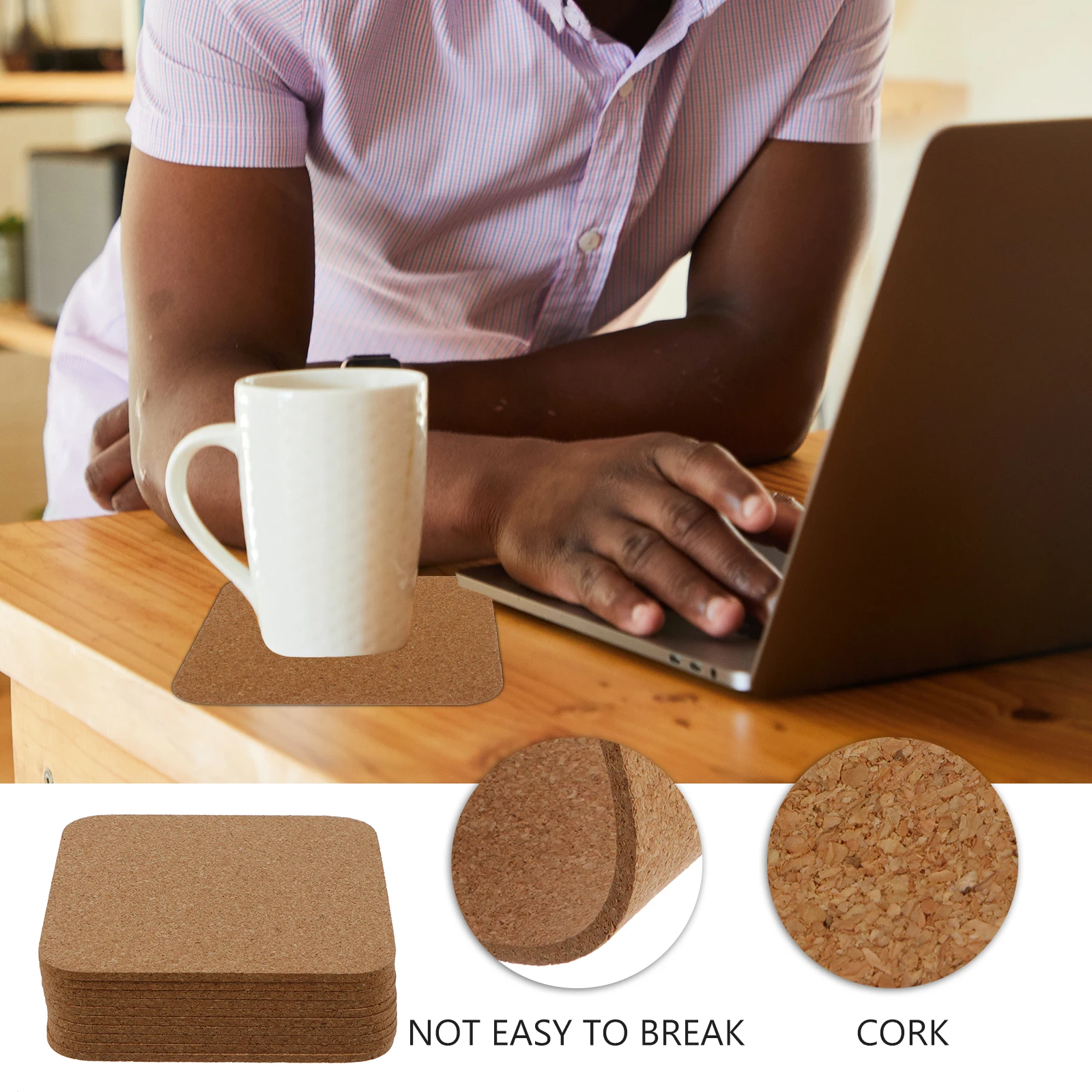 

10pcs Blank Cork Coasters Square Cup Mat Heat Insulation Coasters Diy Painting Crafts Personalized Gift niture Protection