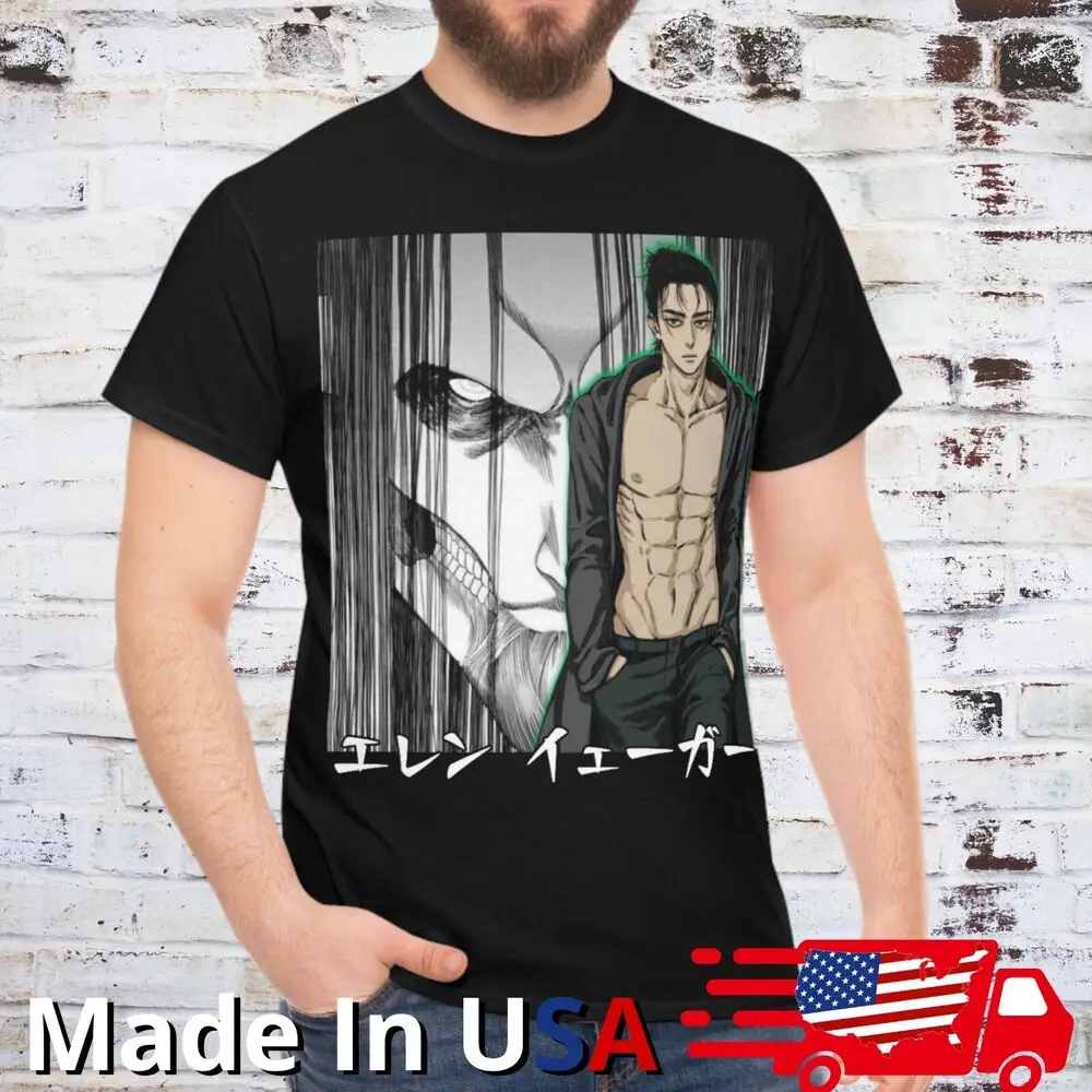 Eren Jaeger T Shirt Attack On Titan Tee Ecchi Japan Anime Manga SNK Kawaii Yaoi