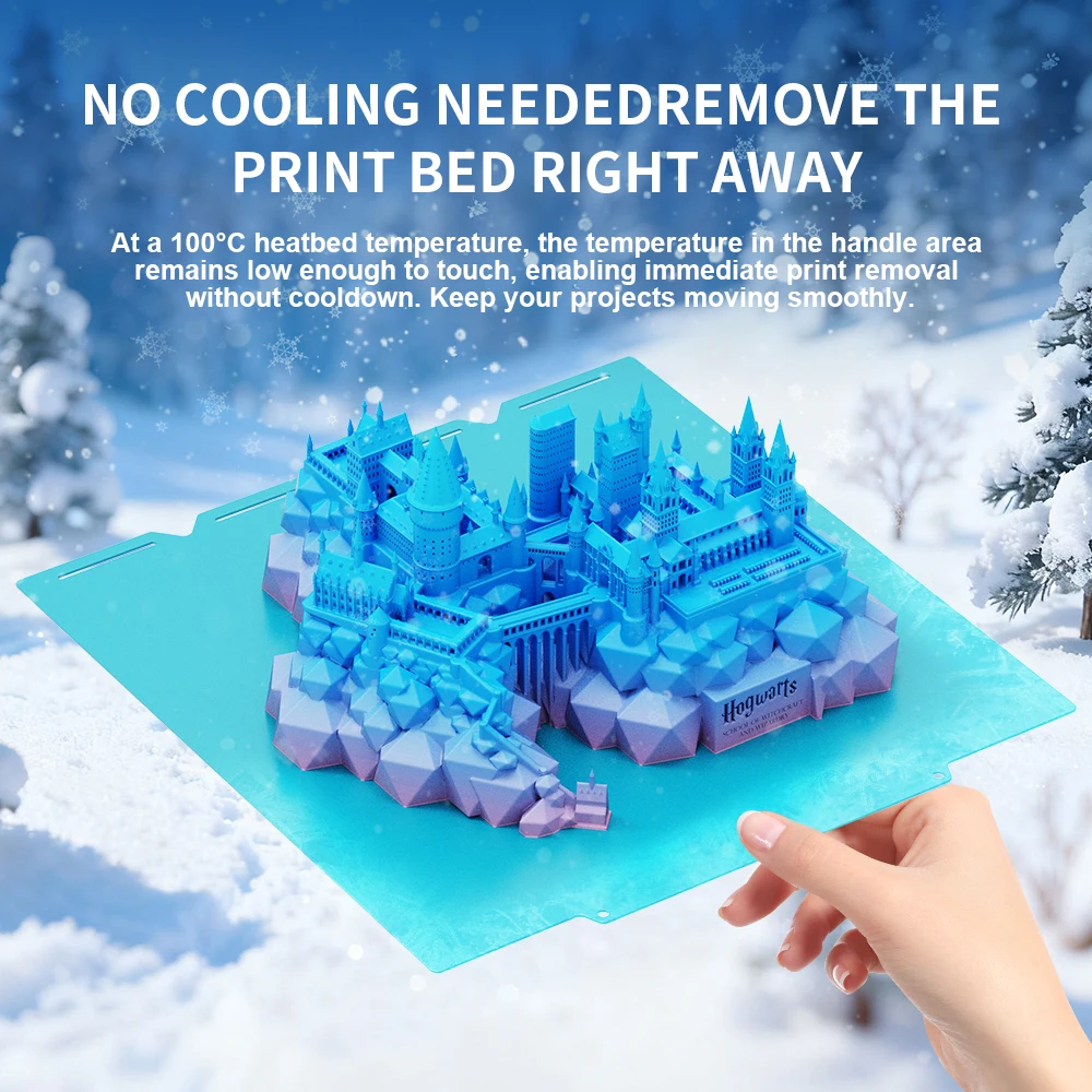 For Snapmaker U1 Build Plate 270x270MM PLA PETG Cool Bed Glacier Cold Plate Unmatched Adhesion U1 Color 3d Printer Accessories