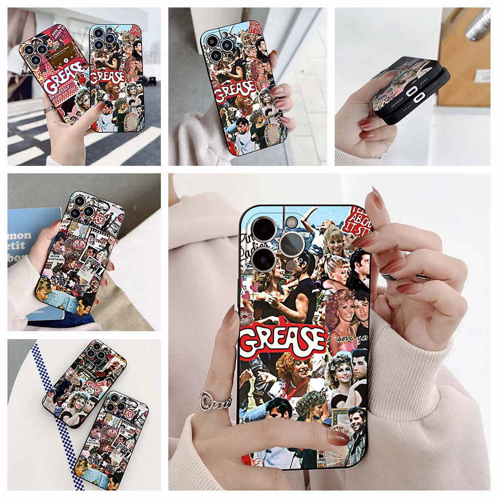 For IPhone14 80S Grease Movie Phone Case for IPhone 11 12 13 14 Pro XR XS MAX 14 Plus SE 13 Pro Iphone Black Covers