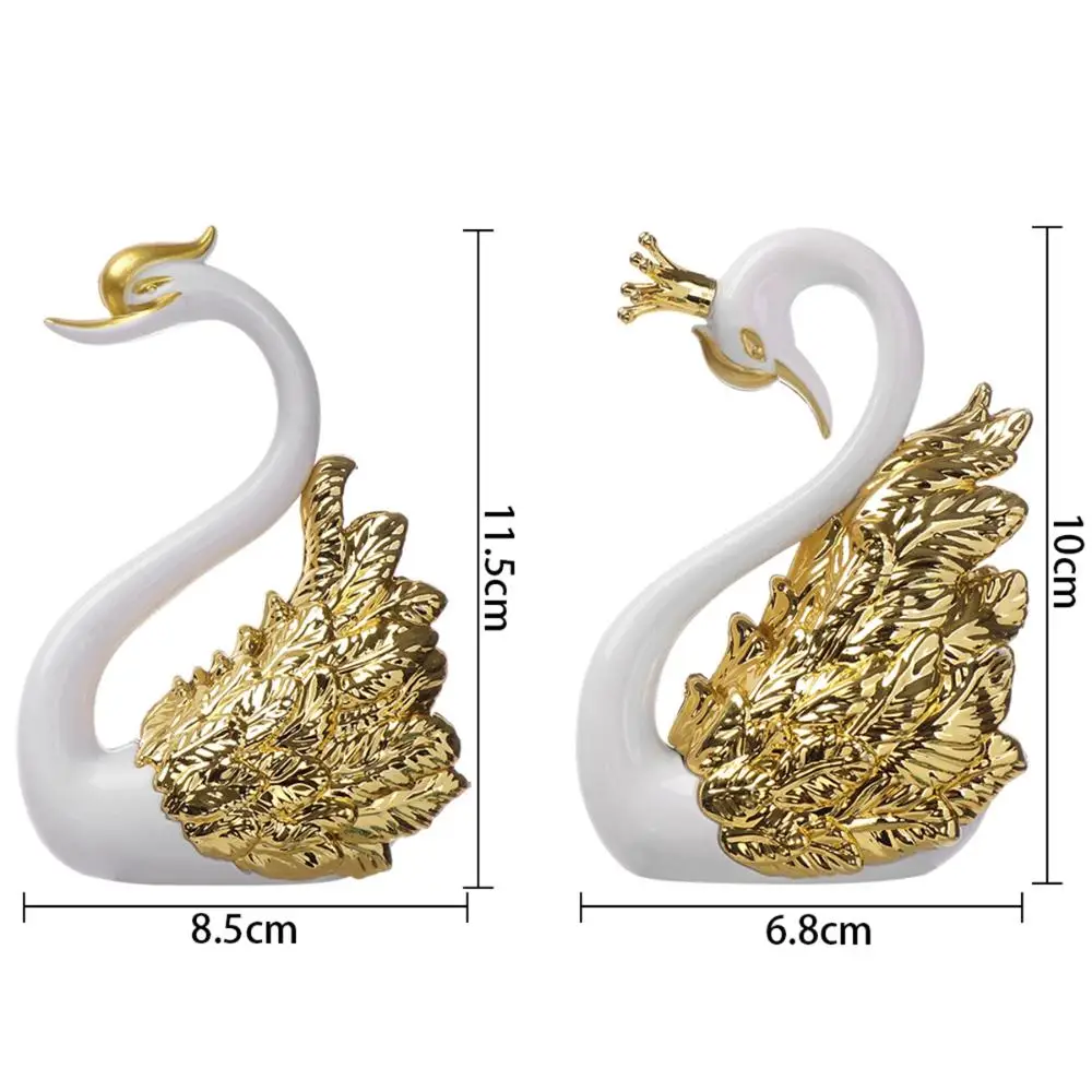 2pcs/Lot Table Crown Swan Baking Decorative Birthday Anniversary Ornament Cake Topper Figure Paper Weight Desk Home Decor