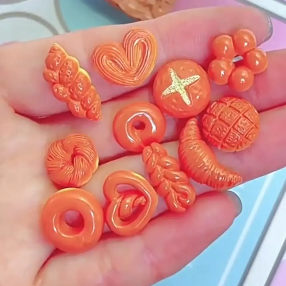 Accessoires de Simulation de pain alcalin en résine, Mini dos plat, modèle de pain de Simulation 3D, bijoux artisanaux de dessin animé, 10/5 pièces
