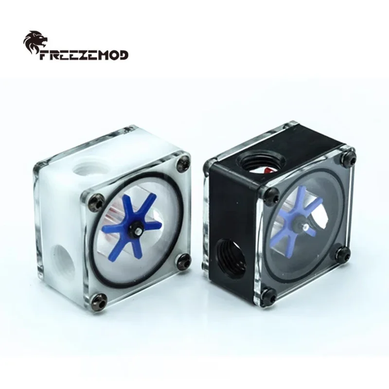 مقياس تدفق المياه من FREEZEMOD، عداد السرعة 3 طرق بوم + فتحات أكريليك G1/4 بوصة × 3 41 مم أسود/أبيض، LSJ-PO1