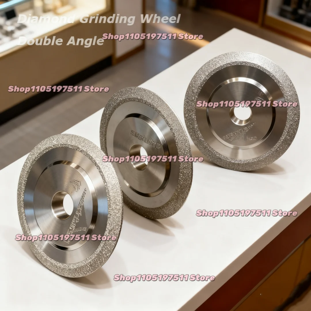 Grit150~320 SDC Electroplated Diamond Grinding Wheel Double Beveled Angle 45° 60° 90° for Grinding Alloy Ceramic Tungsten Steel
