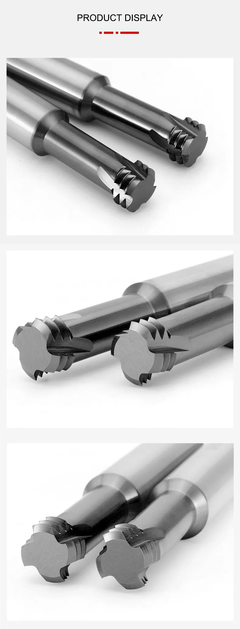 AZZKOR HRC66 Hartmetall-Gewindefräser mit 3 Zähnen, Nano-Beschichtung, CNC-Bearbeitungszentrum-Fräser M3M5M6M8 – Detail 8