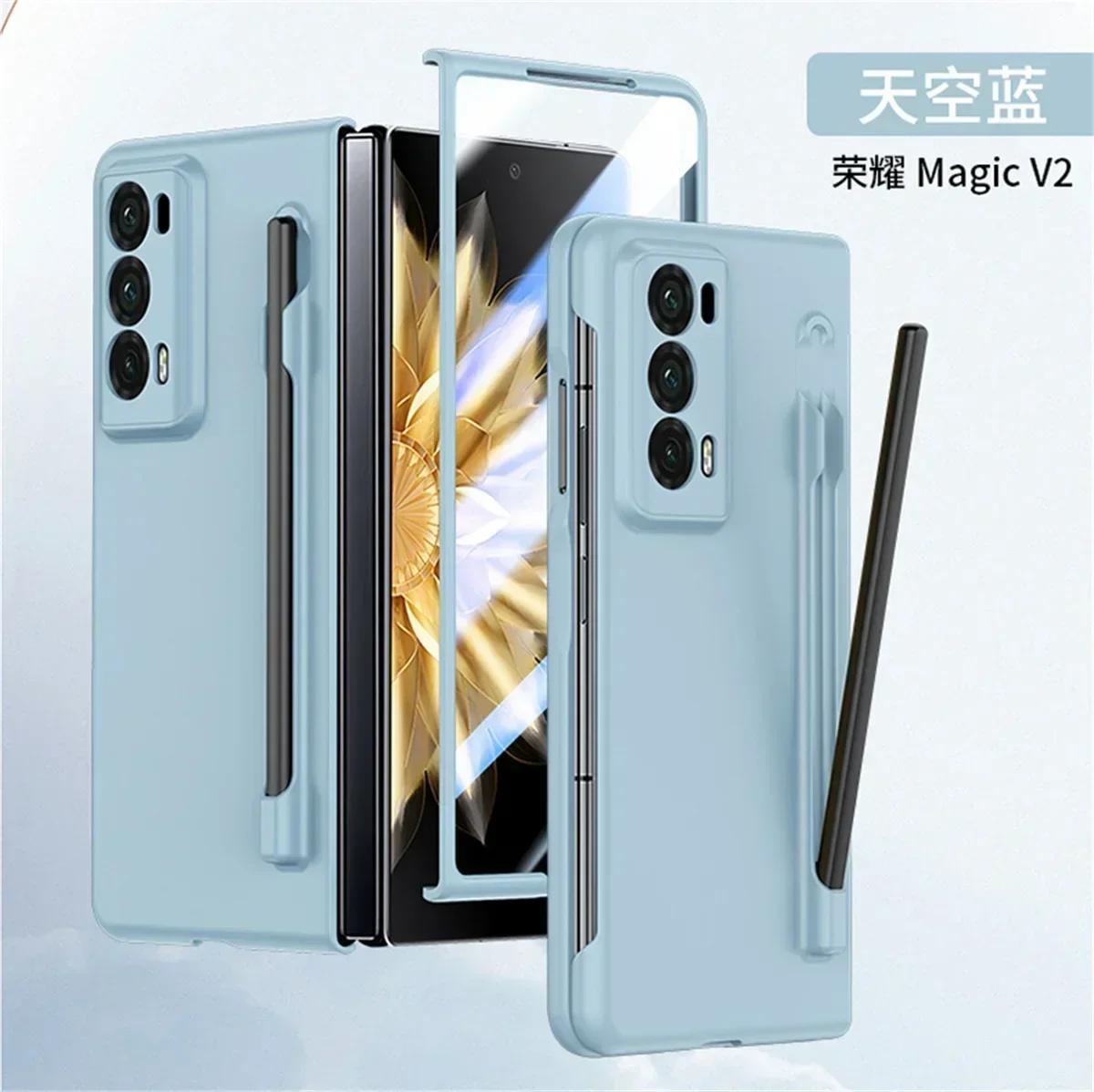 Matte Armor Handyhülle für Honor Magic V3 V2 VS2 PC, Hartschalenschutz, stoßfester Filmschutz mit S-Stifthalter-Abdeckung – Detail 11