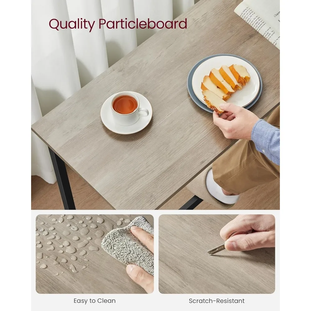 ชุดโต๊ะบาร์สไตล์อินดัสเทรียลพร้อมเก้าอี้ 2 ตัว โครงเหล็ก ขนาด 39.4 นิ้ว