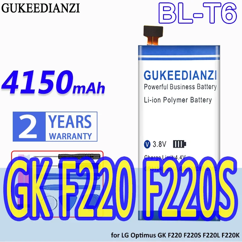 High Capacity GUKEEDIANZI Battery BL-T6 4150mAh for LG Optimus GK F220 F220S F220L F220K Mobile Phone Batteries