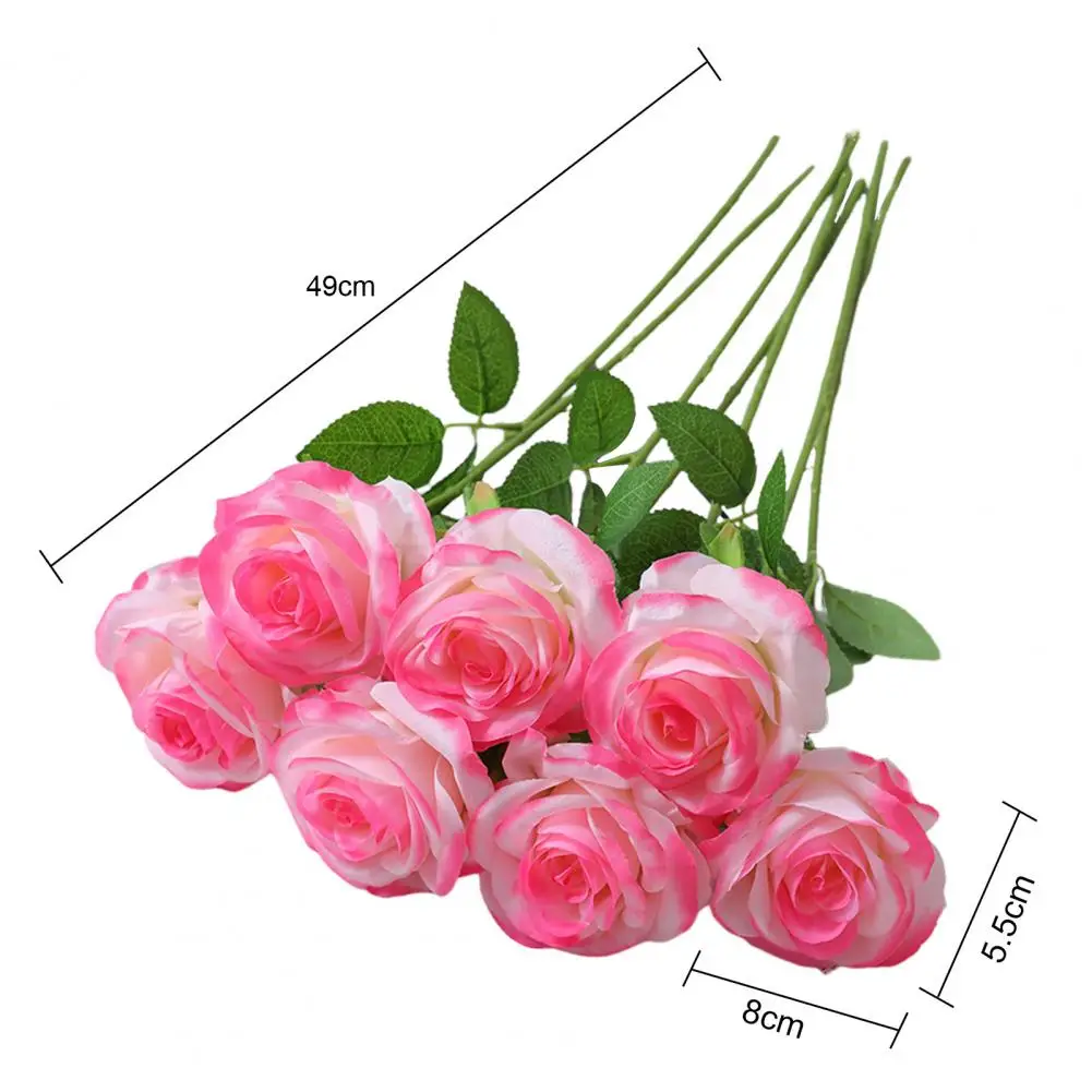 الورود الحريرية ديكور الزفاف الأنيق 12 قطعة باقة زهور الورد الاصطناعي واقعية لون نابض بالحياة غير يتلاشى فو للمذهل