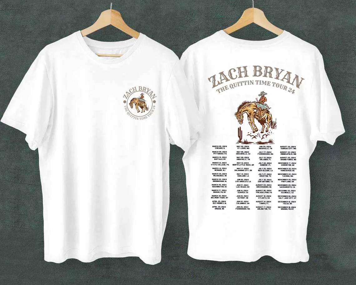 

Tour 2024 Zach Bryan White Twoside Cotton Size S To 5XL T-Shirt Unisex PP690