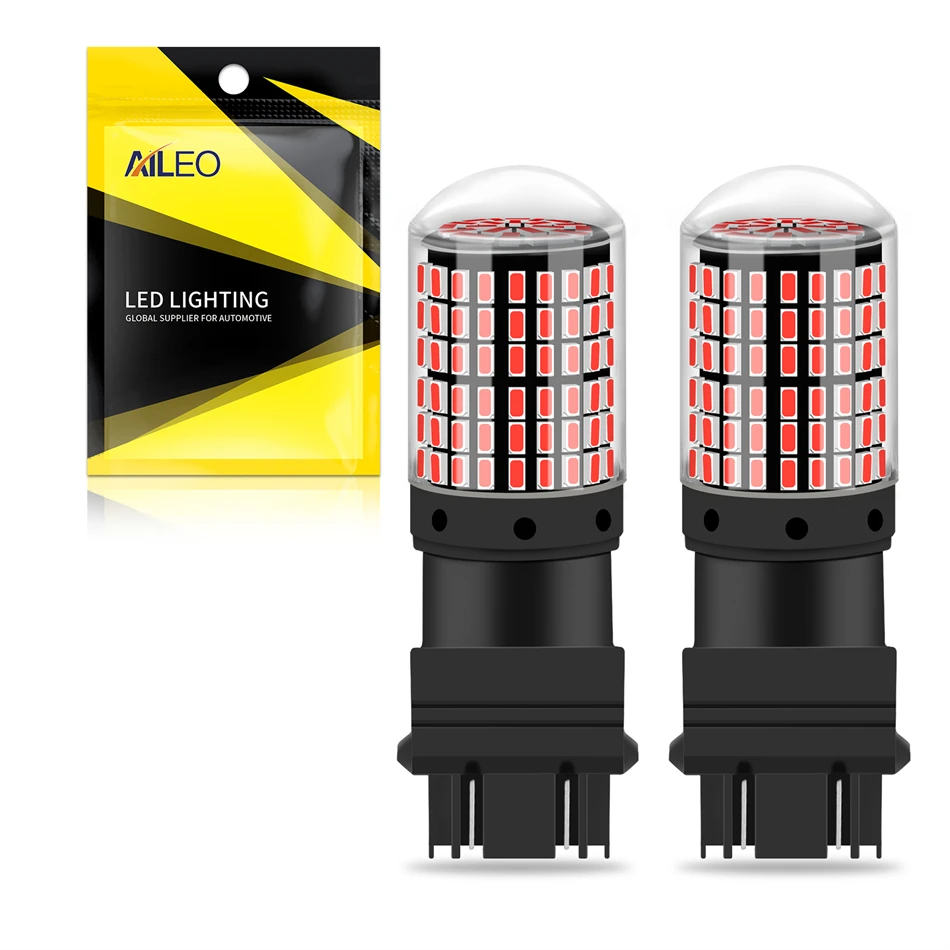 AILEO 2pcs Brake Lights Front Rear Turn Signal Lamps Bulbs No Hyper Flash 3157 P27/7W T25 Canbus Error Free 3014 Chipset 144SMD