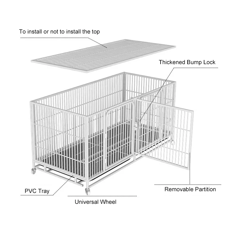 Divided Space one layer Luxury Stackable Pet Store Display Metal Wire Mesh Cage Animal Cat Breeding Cage