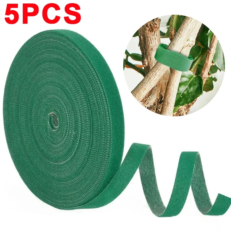 5/1Rolls Nylon Plant Ties Resealable Cable Ties Self Adhesive Plant Fastener Tape For Support Grape Vines Tomato Garden Supplies