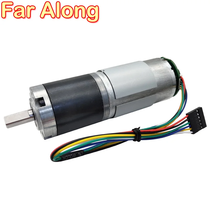 DC Geared Motor With Hall Encoder 12V 24V Planetary Metal Gearbox Long Life Adjustable Speed Reversible Low Speed High Torque