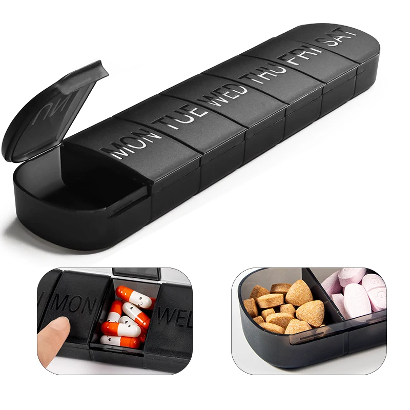 Weekly Medicine Pill's Box Pill Case Drug Dispense Mini Portable Pills Organizer Case 7 Grids PillBox Tablet Storage Container