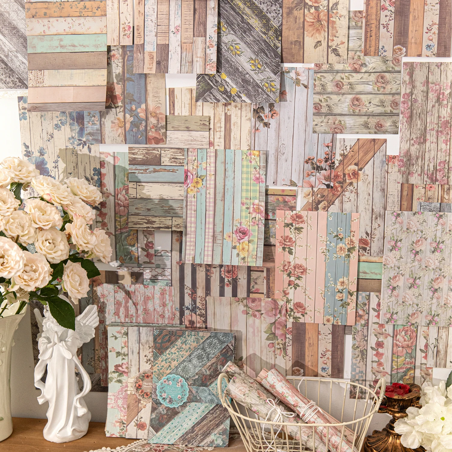30 sheet Decor Scrapbook Vintage Materials Paper Combo Kit DIY Junk Journal Collage Photo Album Retro Background paper view 5