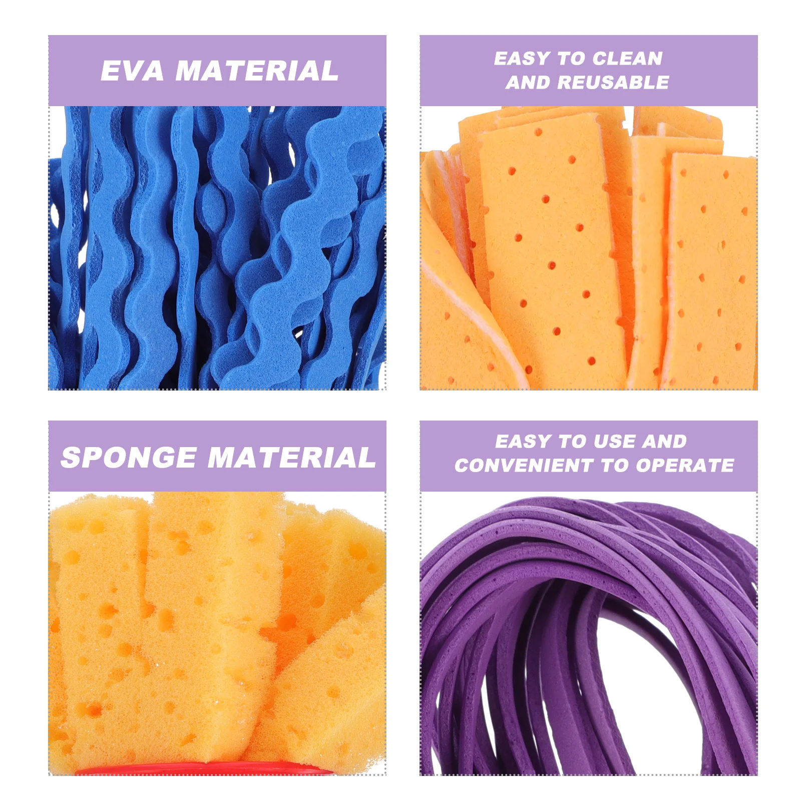 مجموعة أدوات رسم إسفنجية للأطفال مكونة من 4 قطع، لوازم فنية خفيفة الوزن وقابلة للغسل لمشاريع الرسم بنفسك للأطفال #1