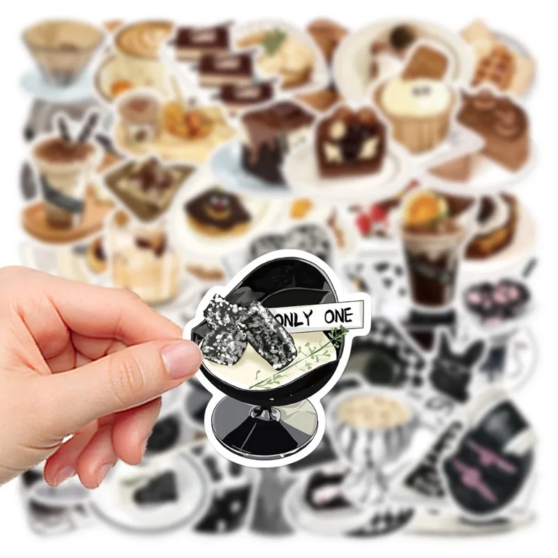 50pcs Creative Retro Afternoon Tea Series Graffiti Stickers Suitable for Helmet Desktop Wall Decoration DIY Sticker Pack