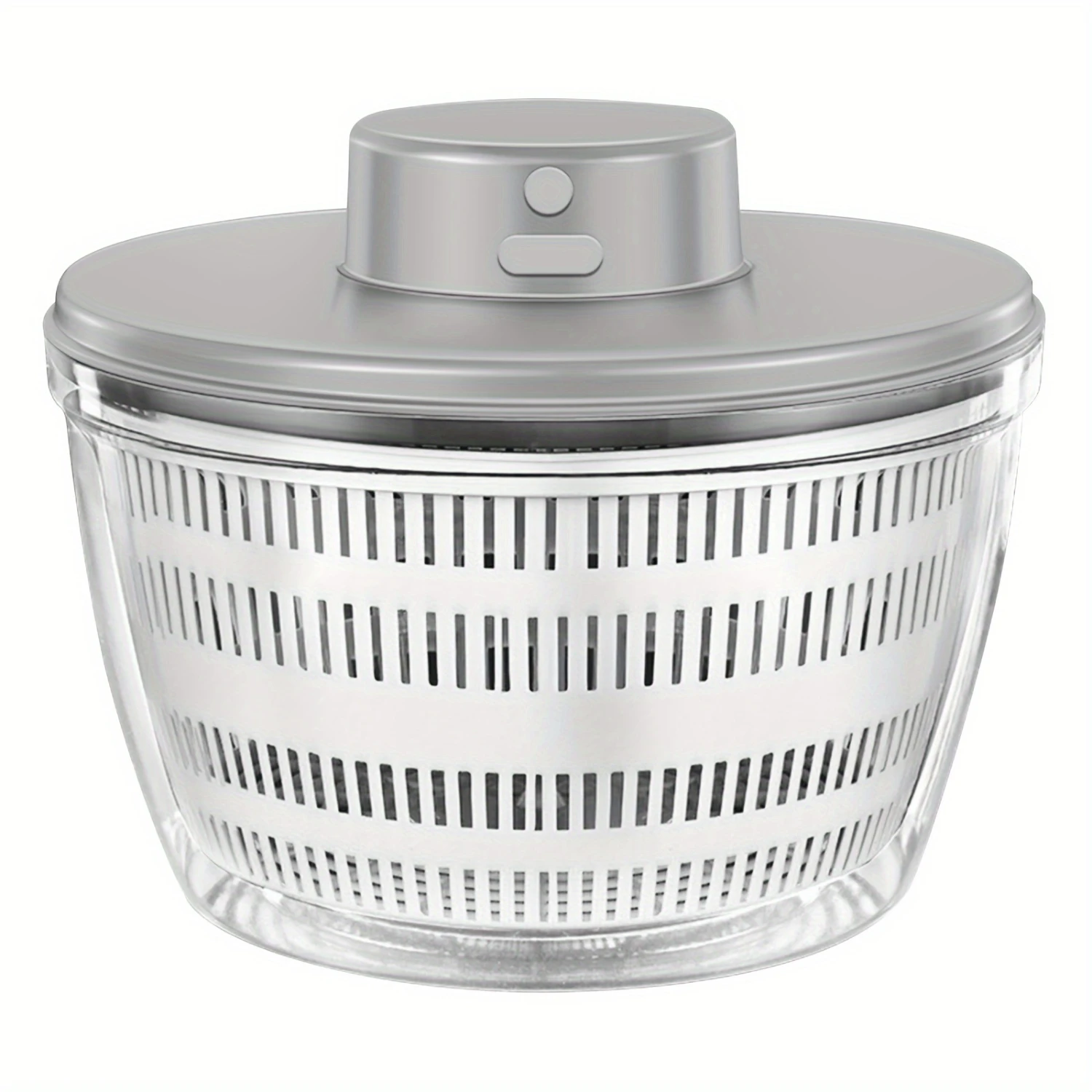 

Wireless Lettuce Vegetables Washer Dryer Drainer Crisper Strainer for Kitchen Washing Drying Leafy Vegetables (White)