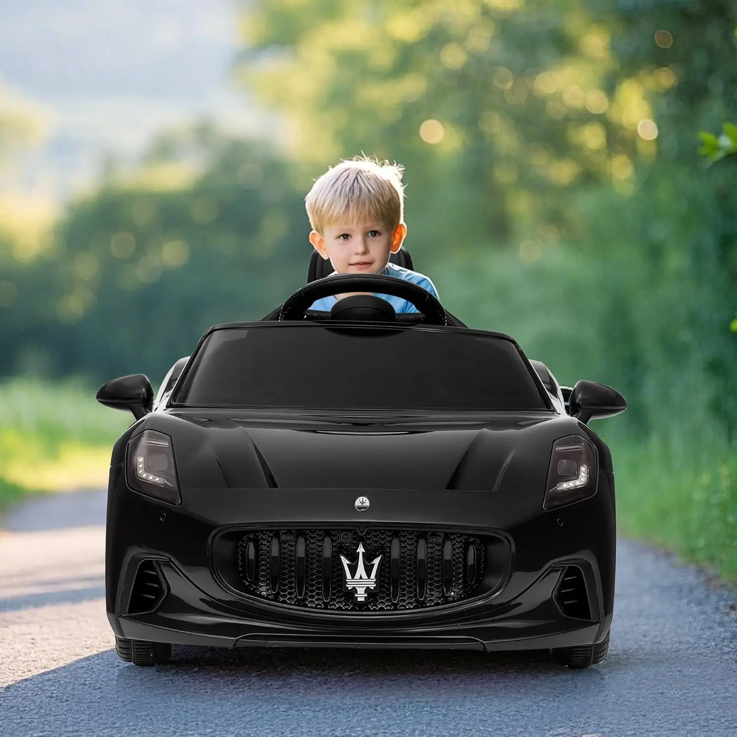Toddlers Ride On Car Toy 12V Powered for Children with Remote Control Spring Suspension Bright Lights 4 Wheel Electric Vehicle