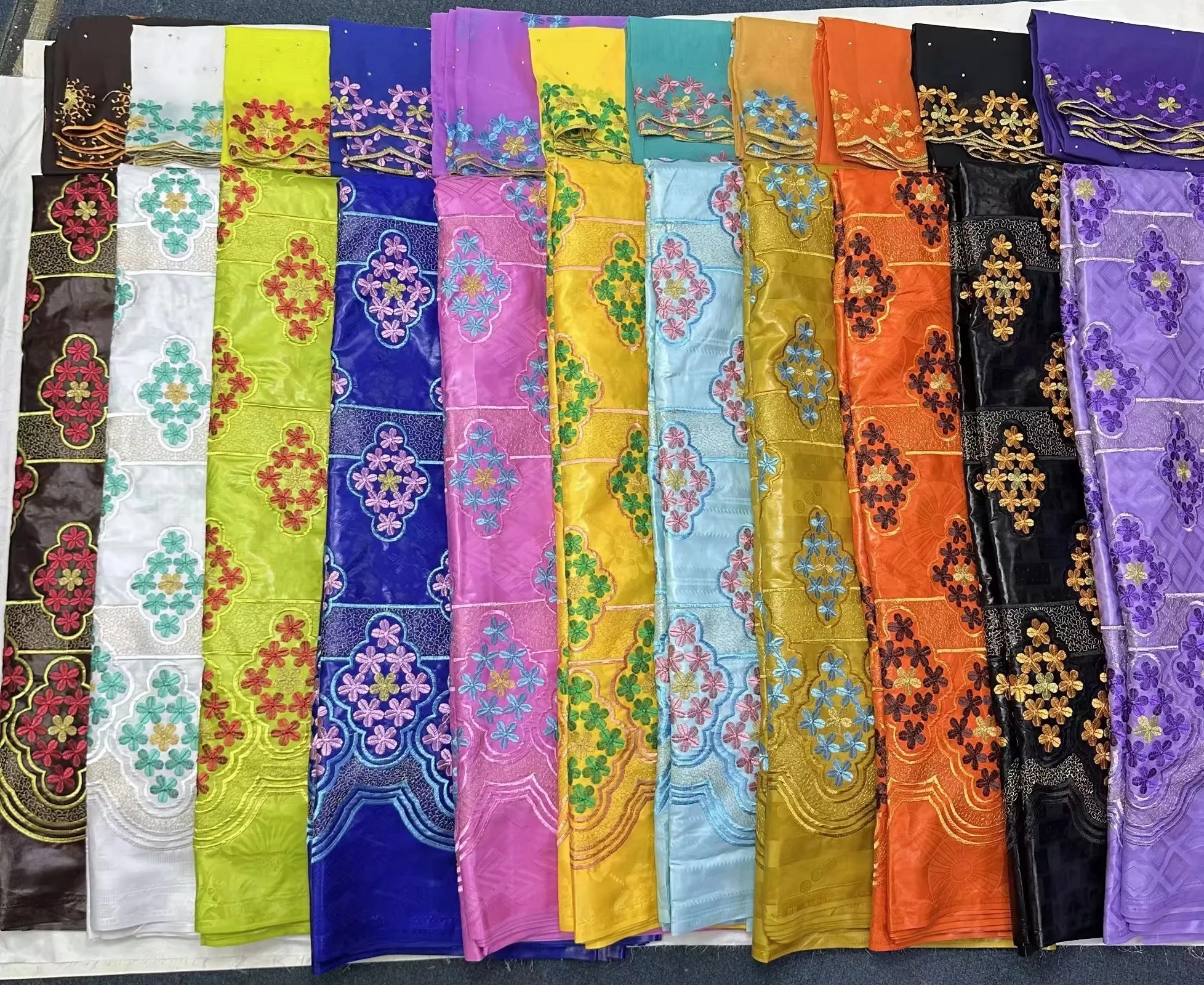 

2025 African Cotton Perfume Bazin Fabric Basin Riche Brocade Embroidery Clothes Material 7Yards For Nigerian Wedding Party Derss