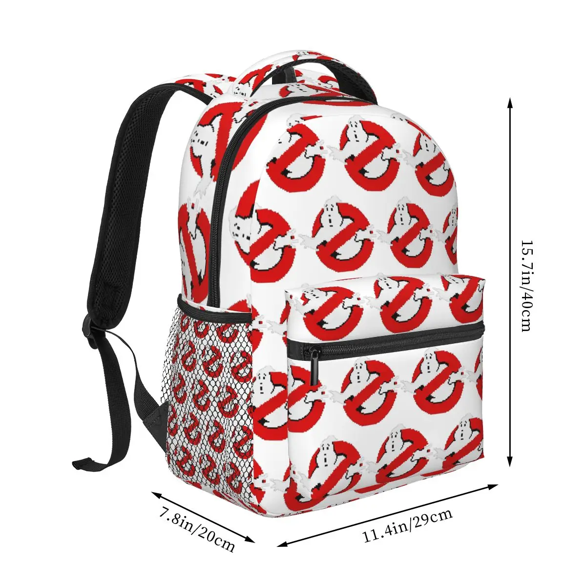 Ghostbusters Pixel Art Backpack Student Boys Girls BookBag Children School Bag Computer Shoulder Bags for Men Women