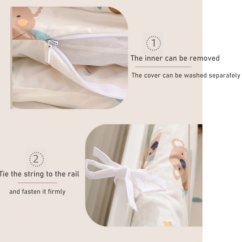 1 шт., защитная направляющая для детской кроватки, мягкая набивка, подкладка для бампера для детской кроватки, мягкий забор для кровати с мультяшным принтом, цельный, длина 120/180/200 см