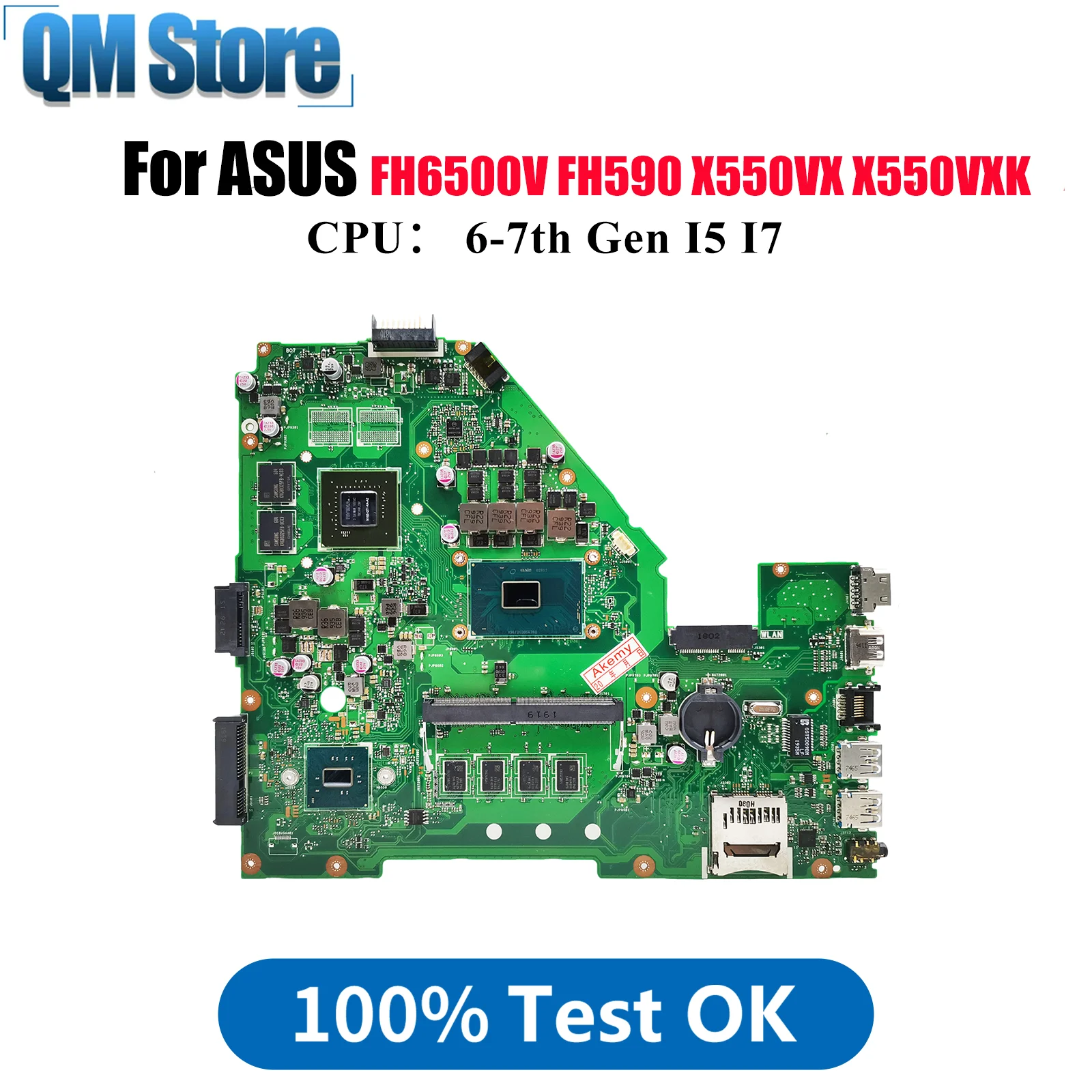 

X550VX Материнская плата для ноутбука ASUS VivoBook X550VX FH5900 K550VX X550V W50V X550VXK FH6500V VX50V Материнская плата с процессором I5 I7 stk