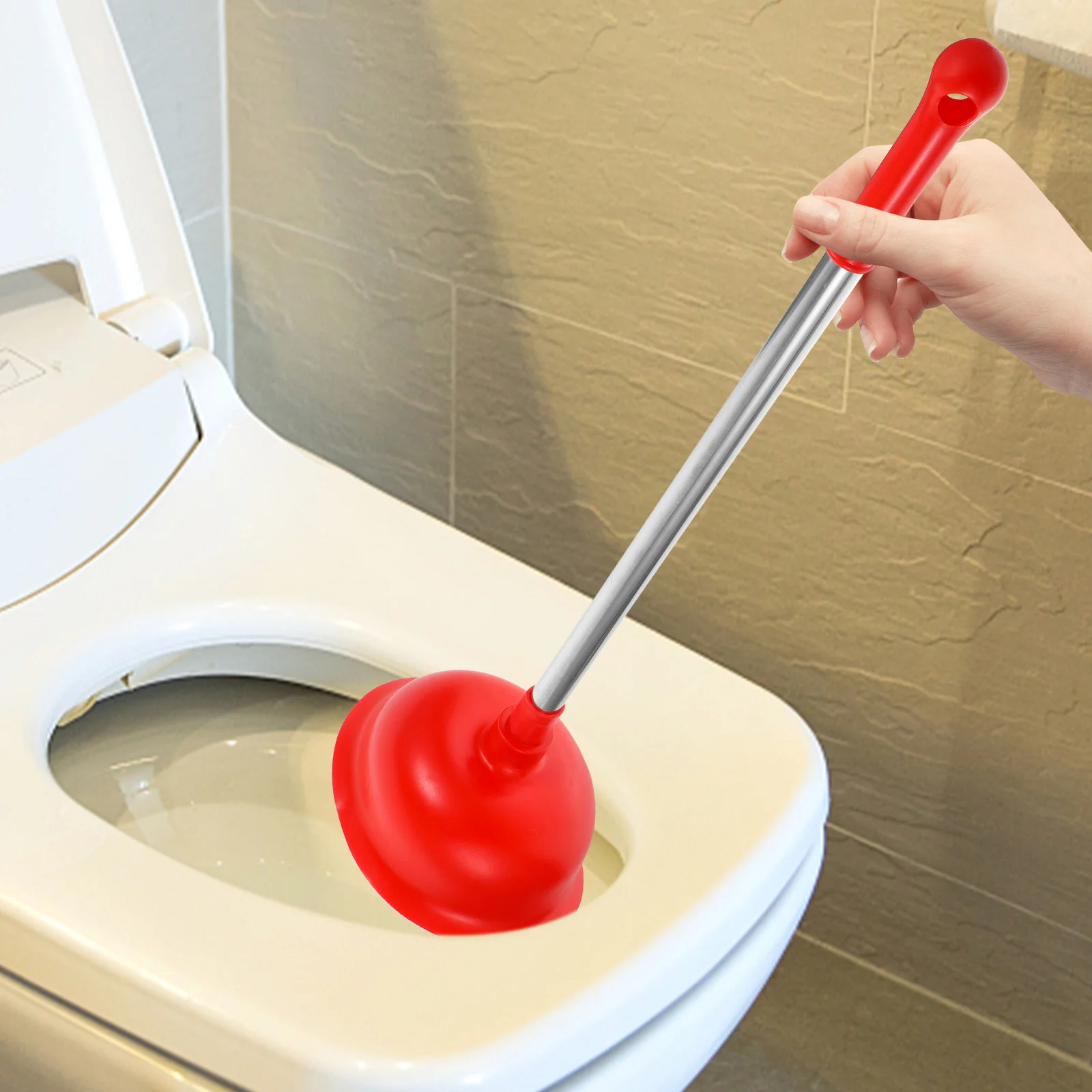 

1pc Suction Plunger Long Handle Bathroom Cleaning Tool For Home Hotel Office Clogging Clean Plunger Closestool Plug