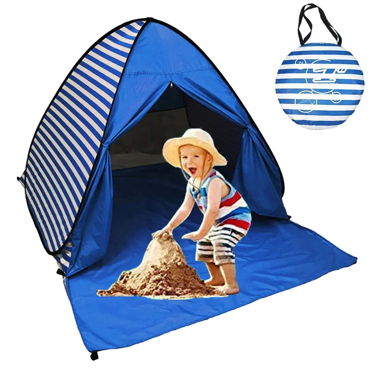 Pop Up Beach Tent Shade Sun Shelter UPF 50+ Canopy Cabana 2-3 Person for Adults Baby Kids Outdoor Activities Camping Fishing