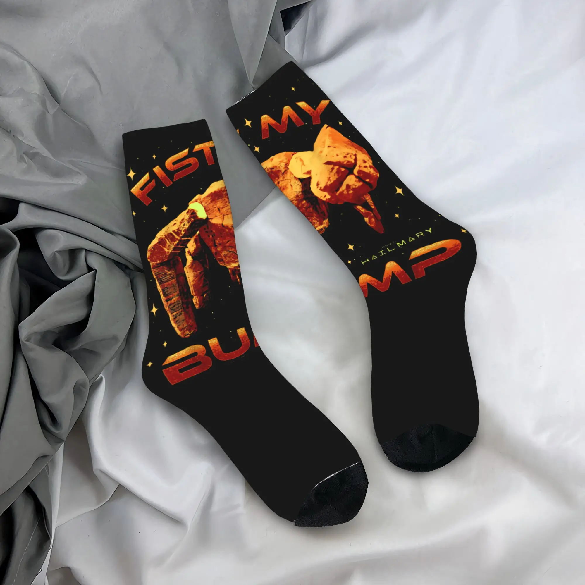 Autumn Winter Cool Unisex Project Hail Mary Fist My Bump Rocky The Alien Poster Socks  Breathable Sports Socks